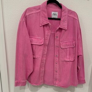 Zara Vibrant Pink Jean Jacket